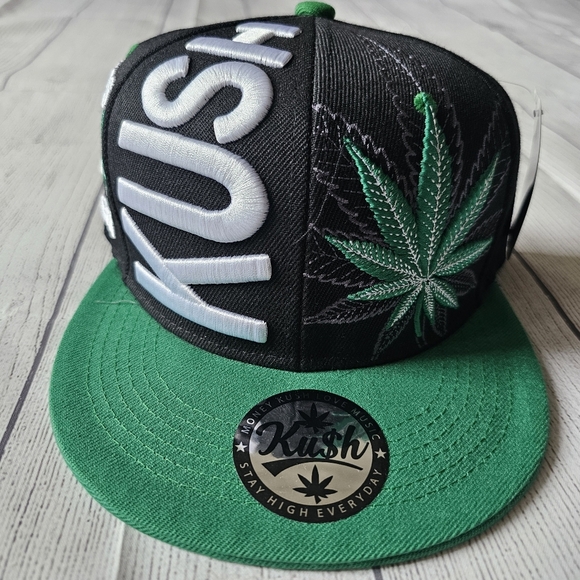 Other - Snapback - Black and Green Kush Embroidered